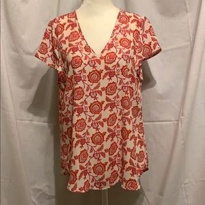 Papermoon Print Blouse Size Small - Cap Sleeve